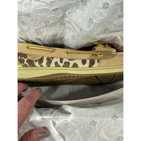 Sperry Top Sider WomanTan Cheetah Print Angelfish STS93604 Boat Shoe NIB Sz 9.5 - Picture 6 of 8